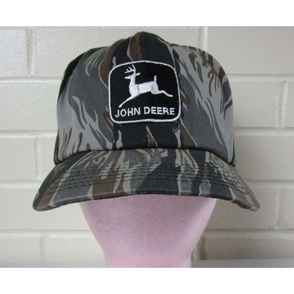 Vintage 90s K Products John Deere Hat Snapback Trucker‎ Cap Country Patch USA